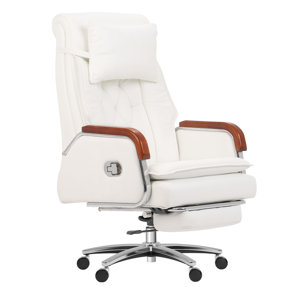 Kinnls Cameron Massage Chair Genuine Leather Executive Chair With Headrest