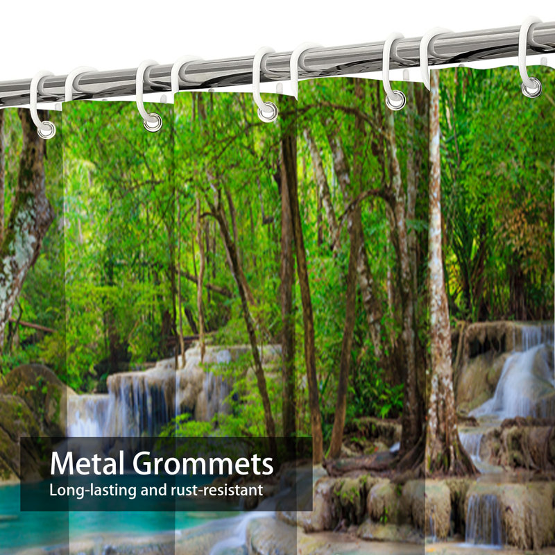 Rideau de douche Erawan Waterfall, L 72 po x l 84 po