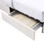 Lit plateforme tapissier avec 2 tiroirs, tête de lit capitonnée surpiquée, support de matelas à lattes en bois, aucun sommier nécessaire