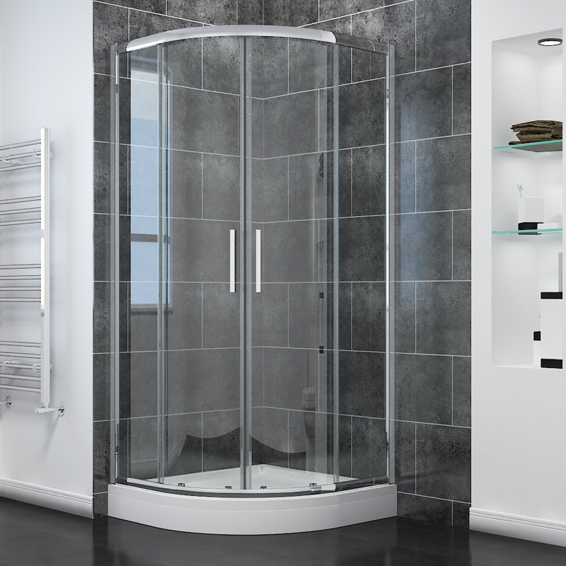Brzozowski Quadrant Shower Enclosure with Tray, 1900mm H x 800mm W x 800mm D