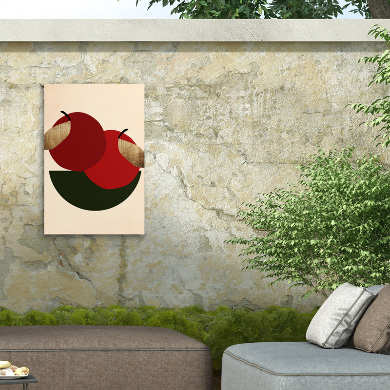 Kubistika  Two Red Apples Outdoor  Canvas, H 16 po x l 24 po