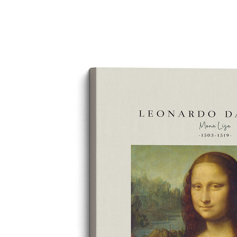 La Joconde de Léonard de Vinci v2, H 60 po x l 40 po x P 1,25 po, Toile tendue