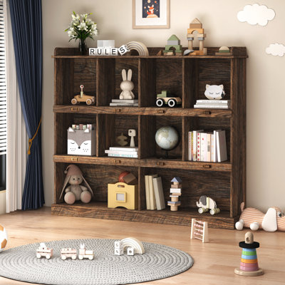 Bibliothèque à 10 tablettes -, rangement pour livres, reliures, photos, objets de collection. Panneau de particules de 15 mm et fabrication de 3 mm. Entretien facile. 52,25 po x 11,75 po 47,26 po Rangez vos objets précieux. . Sécurisé
