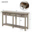 Console d'entrée rustique à texture brossée avec tiroirs et tablette inférieure pour le salon-92026517