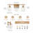 3-Light Polished Brass Vanity Light with Hammered Glass Shades, Dimmable, ETL Listed (20.87")
