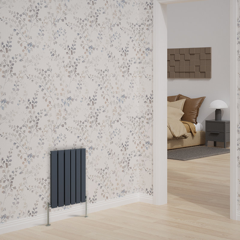 Brock Horizontal Double Flat Panel Radiators 600x408mm, Anthracite, 600mm x 408mm
