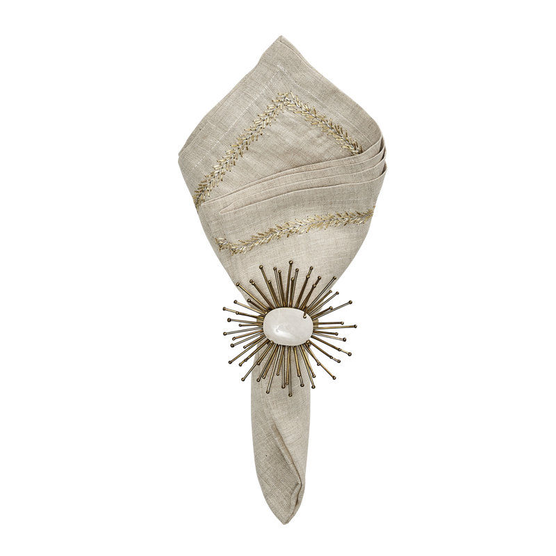 Jardin Napkin, Natural/Gold/Silver