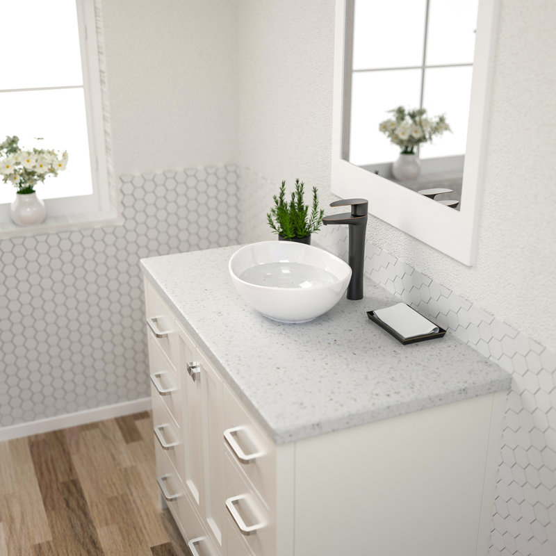 Lavabo de salle de bain ovale en céramique 16 po x l 12 po
