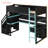 Aline Wooden Gaming Loft Bed with Storage Stairs, Desk, Shelves and Pegboard-126026093-126026090