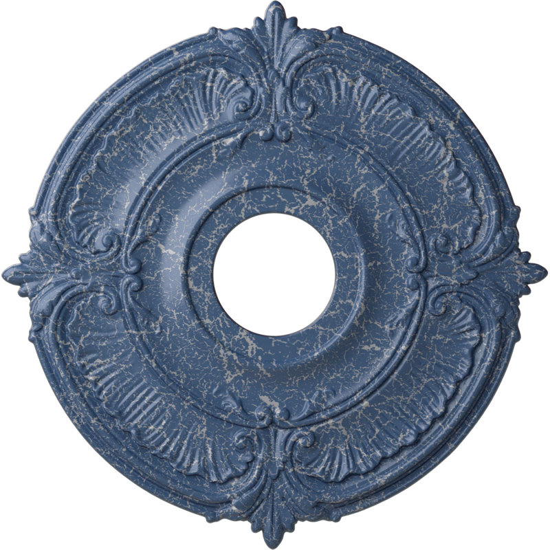 Endurathane Attica Ceiling Medallion, 18"OD x 4"ID x 5/8"P (Fits Canopies up to 5"), Hand-Painted Americana Crackle Finish