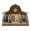 LED Flocked Winter Barn Display 13.75"H