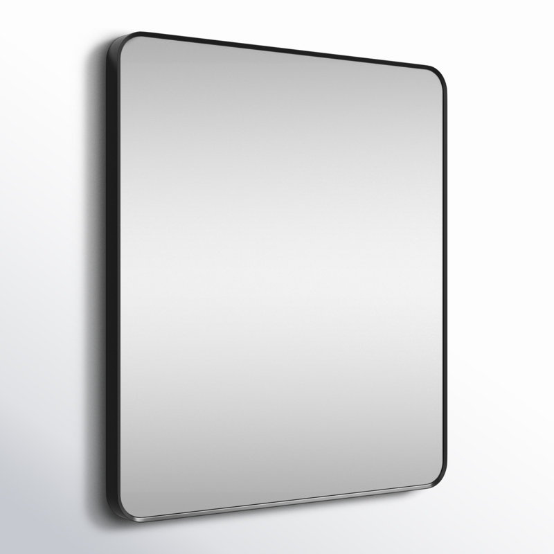 Markhai Aluminium Rectangle Mirror, Brushed Black, 36'' x 32''