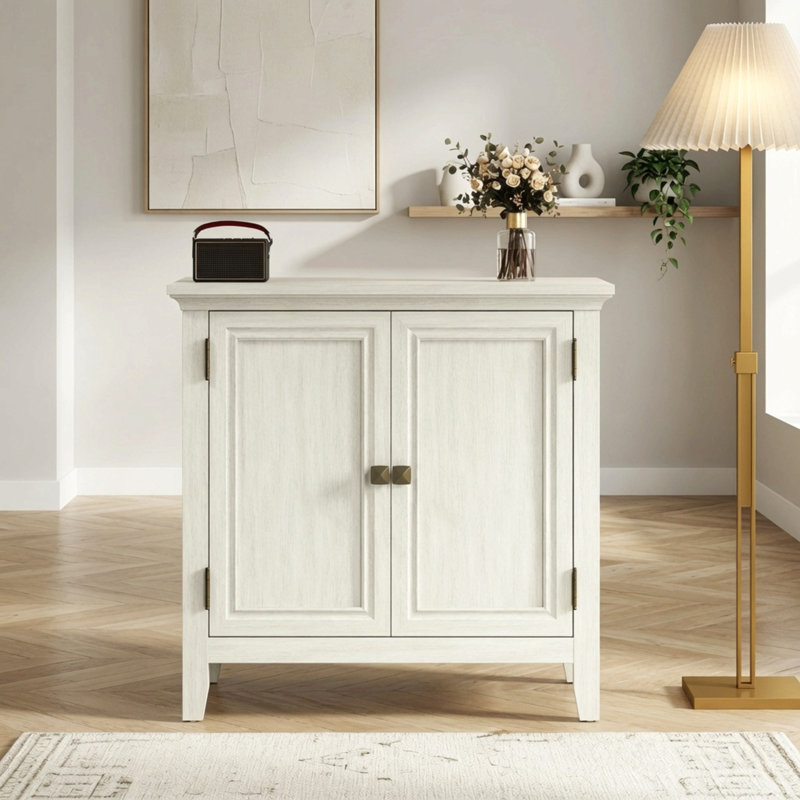 Buffet à 2 portes 27,5 "de largeur blanc grisâtre et bohémien