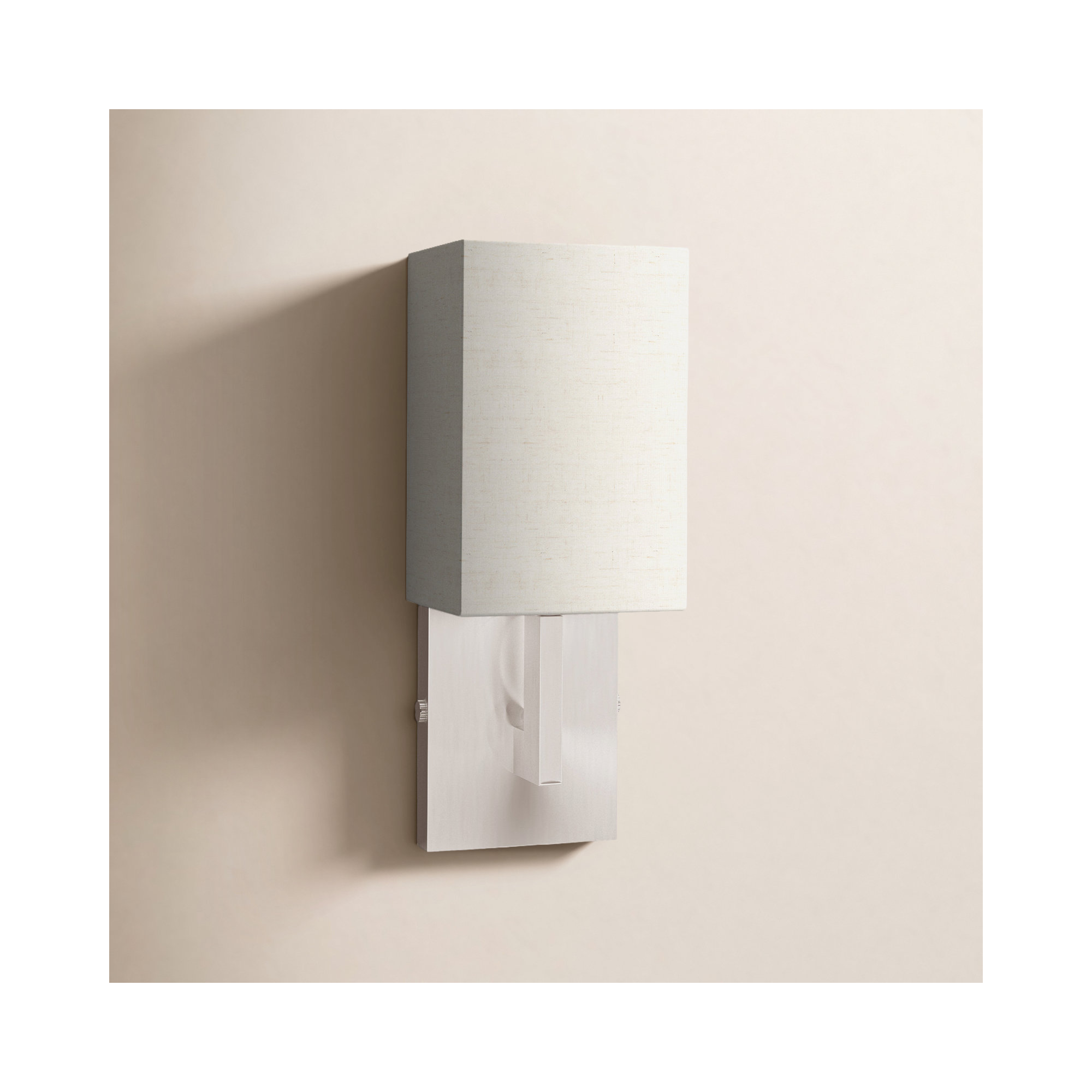 Flaire Single Light Steel Dimmable Flush Mounted Sconce, 12.25" H x 12" W x 36" D, Brushed Nickel