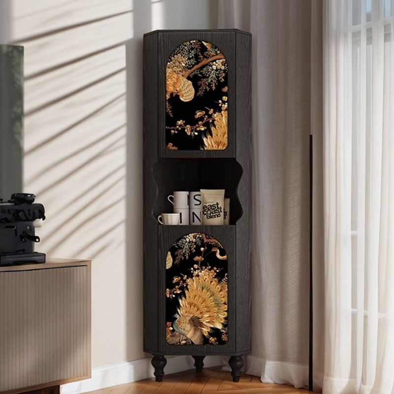 French style multi-functional high bookcase, Black