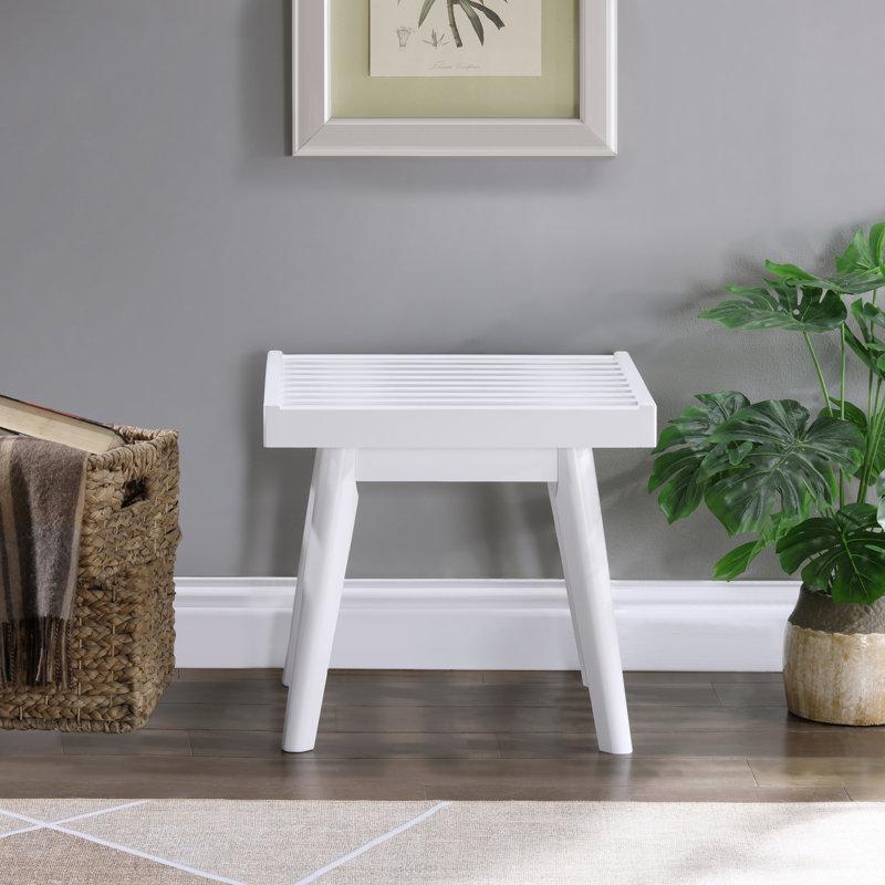 Slatted Bench, Entryway Bench, Bedroom Bench, 17.5" H x 16.5" W x 19" D