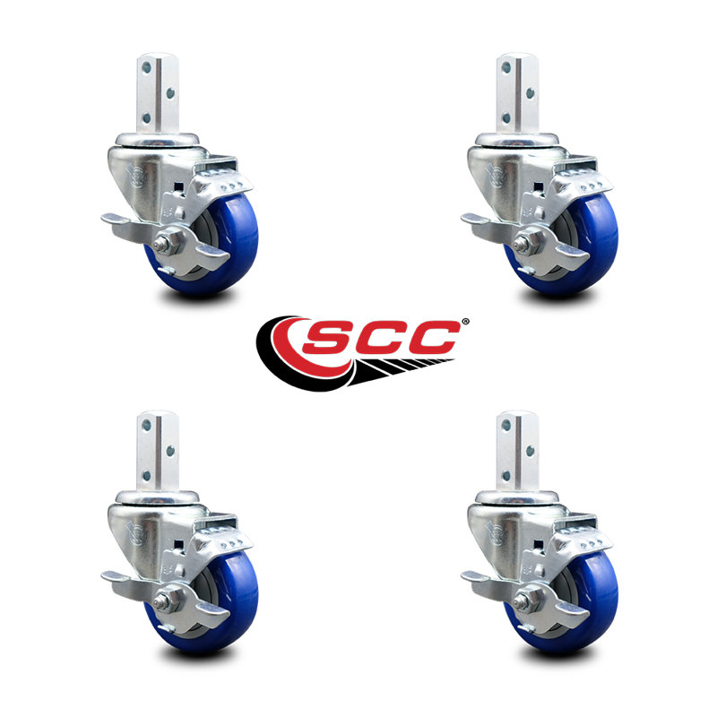 Polyurethane Casters, Blue