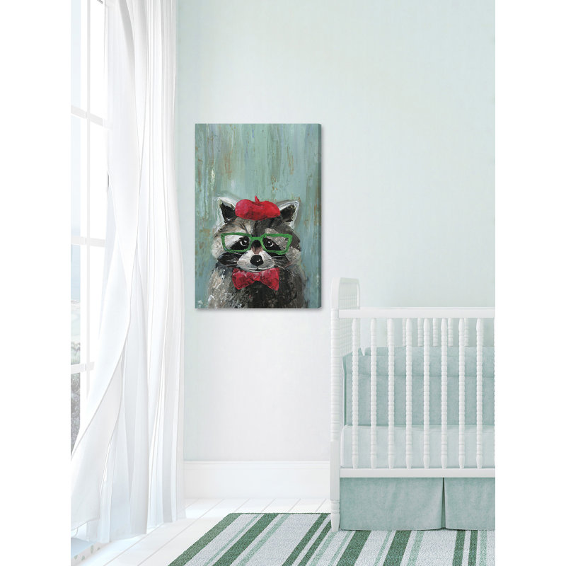 «Raccoon the Painter», reproduction d'art sur toile tendue, H 24 po x l 16 po x P 1,5 po