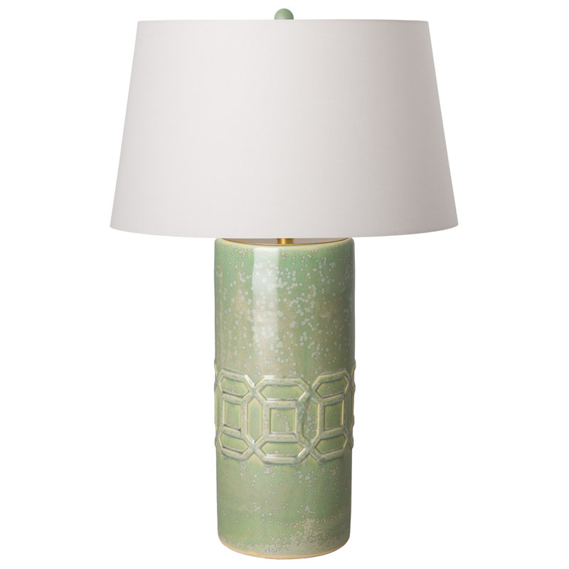 Lampe de table 26 po Arnaud, Vert moucheté, Blanc