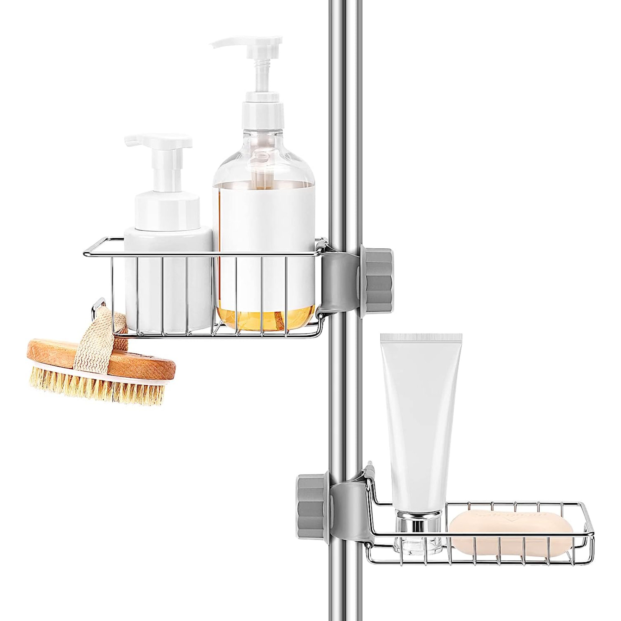 Rebrilliant Luegene Tension Pole Stainless Steel Shower Caddy