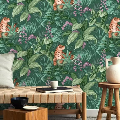 SOPHIE LAURENCE Emerald " Tropical wallpaper Jungle Theme Roll
