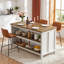 Îlot de cuisine 47,24 "avec tablettes de rangement ouvertes
