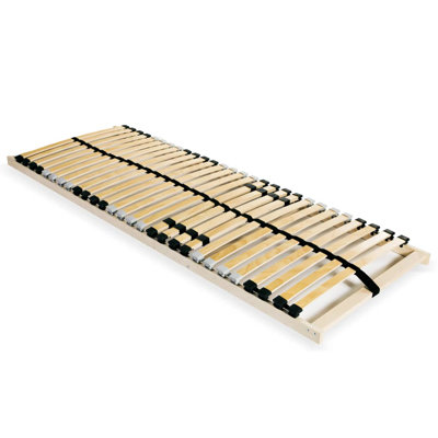 Vidaxl Bed Slatted Base Natural Beechwood Solid Beechwood Frame, Birch Slats by VidaXL