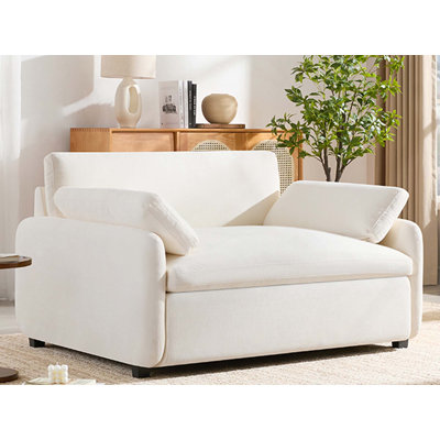 Chaise rembourrée moderne et surdimensionnée en chenille simple avec coussins pour le salon et l’appartement