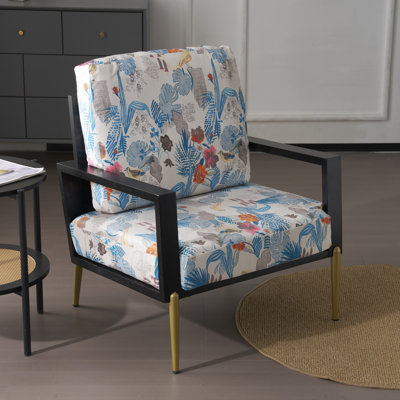 Fauteuil Art avec rembourrage en mousse et tissu d'ameublement traditionnel américain