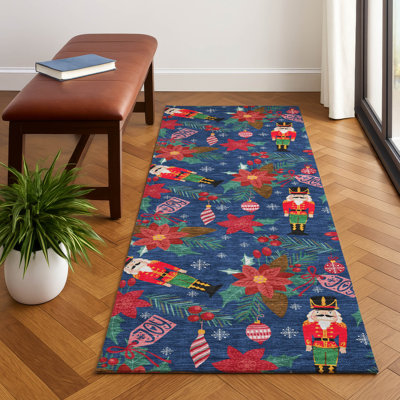 Tapis casse-noisette et poinsettia Premium lavable à la machine AMF1822