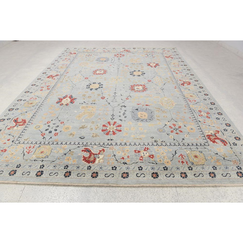 Transitional One-of-a-Kind Rectangle 9' X 11'9" Hand Knotted Area Rug