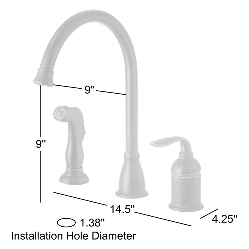 Compass Manufacturing International Majestic Kitchen Faucet Side Spray, Polished Chrome