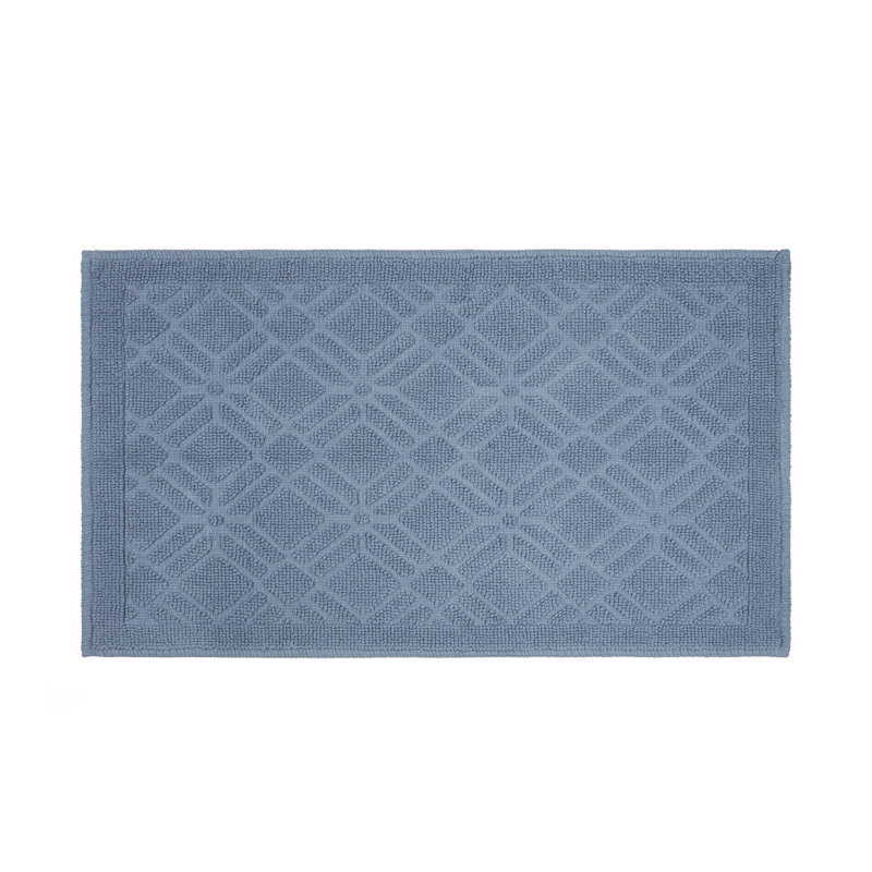 Martex Bath Rug, Geo Blue