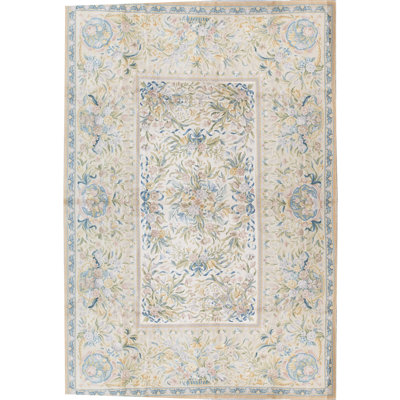 Tapis beige et beige noué à la main de haute qualité