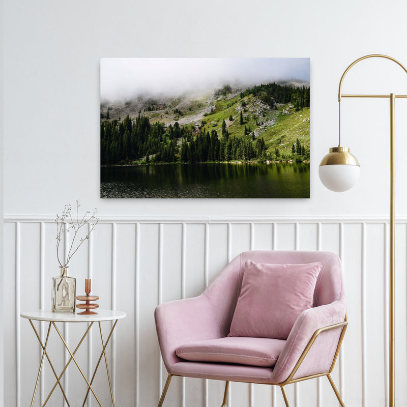 Contemporary Art Peaceful Rustic Serene Fir Pine Forest Landscape Wall Art 1 Piece Wrapped Canvas Wall Art