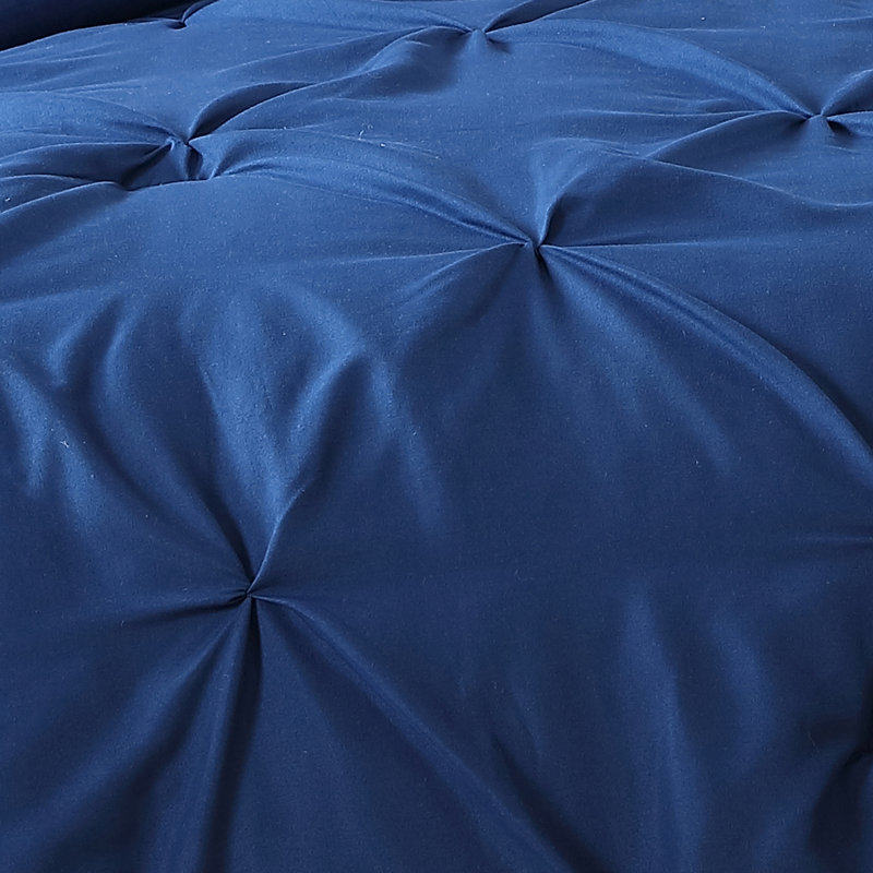 Ensemble d’édredon réversible, Bleu marine, Édredon grand, 2 taies décoratives et coussins d