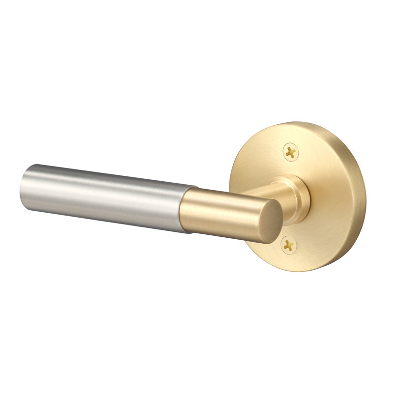 Aspra Round Dummy Rosette, Smooth Grip, Satin Brass/Satin Nickel, Single Dummy