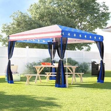 Outsunny 10' X 10' Heavy Duty Pop Up Canopy With Removable Mesh