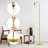 Rogan Modern Standing Tall Industrial Arched/Arc Floor Lamp with Glass Shade and 2 Bulbs Included-74879311