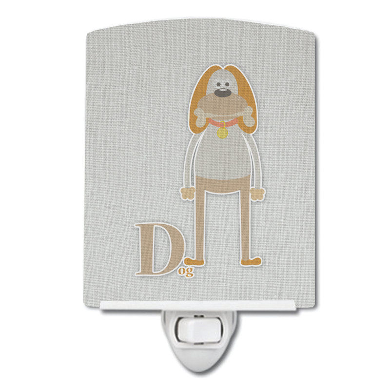 Veilleuse en céramique Alphabet D pour chien