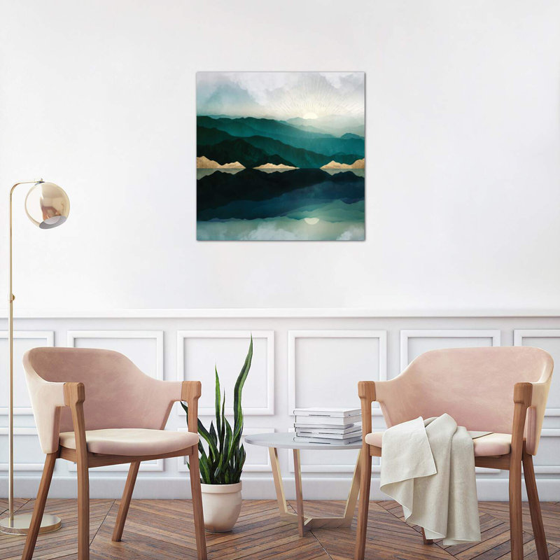 Waters Edge Reflection - Imprimé, Toile tendue, H 26 po x l 26 po x P 1,5 po
