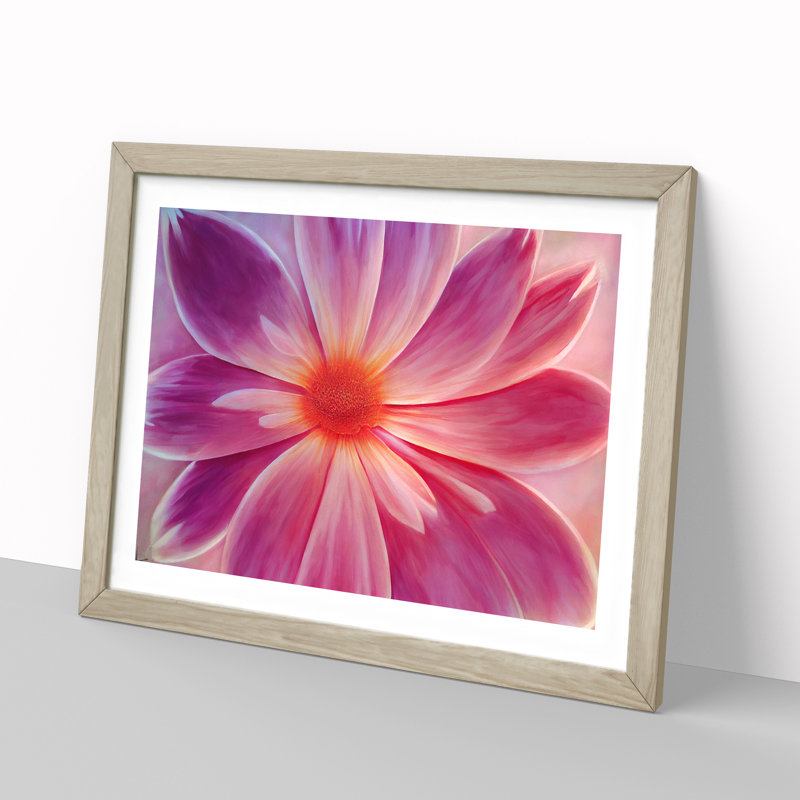Daisy Flower - Framed Print, 25cm H x 34cm W x 2cm D, Oak