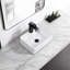 Petit lavabo de salle de bain blanc avec trou pour robinet KARAMAG