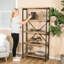 Fir Wood 4-Shelf Accent Bookcase