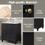 Meuble-lavabo 30 po avec lavabo, une porte avec tablette et trois tiroirs, porte à fermeture douce, noir-1703587410