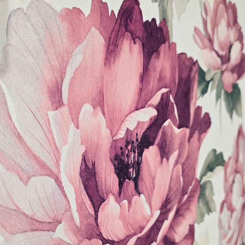 Papier peint floral fleurs de pivoine