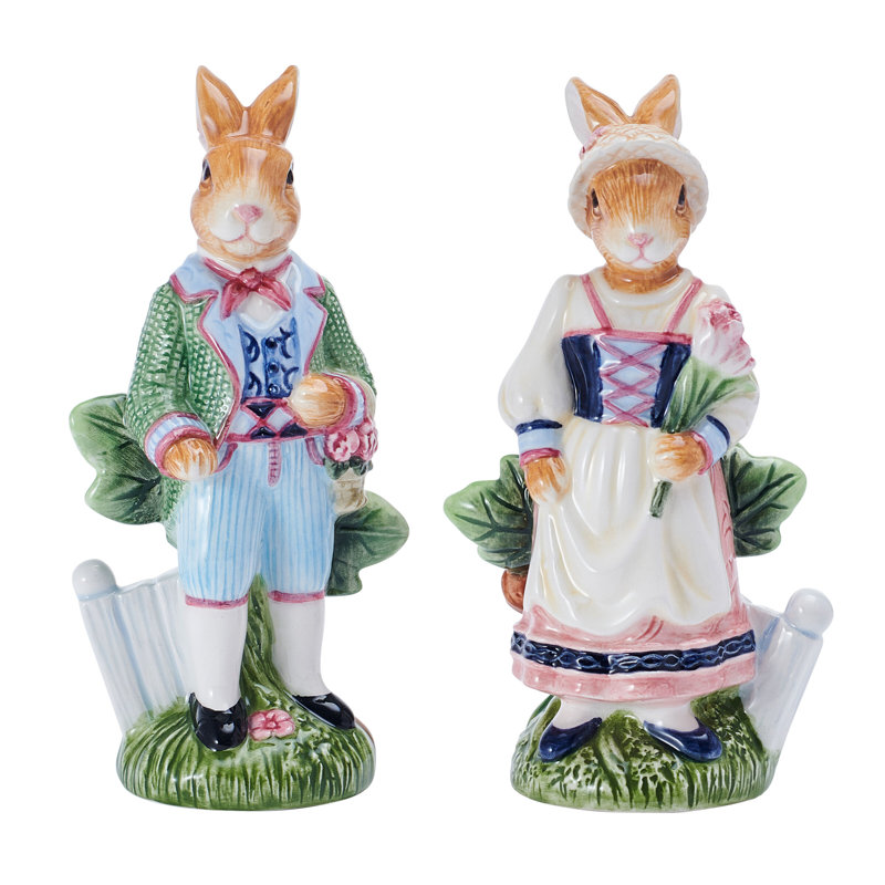 Fitz And Floyd Jardin Rabbit Salt And Pepper Shaker