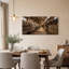 Art industriel sur toile avec jauges en laiton et poutres en bois-834239221