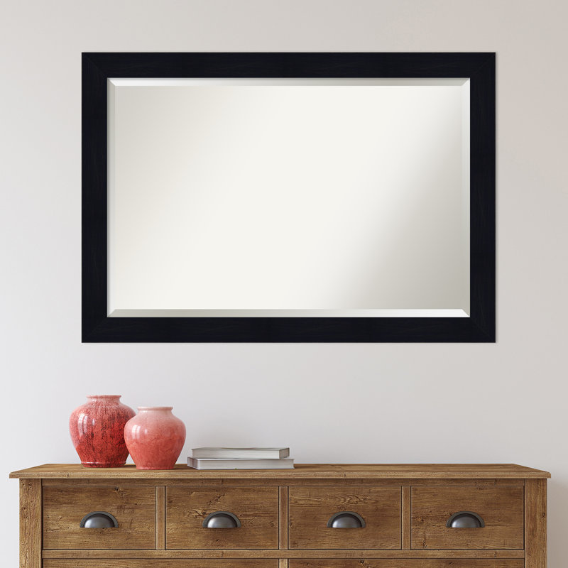 Miroir décoratif biseauté Taveras, H 28,25 po x l 40,25 po, Bleu marine