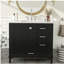Armoire de rangement moderne 36 po avec cadre en pin massif, 1 porte à fermeture douce et 3 tiroirs-1090998967